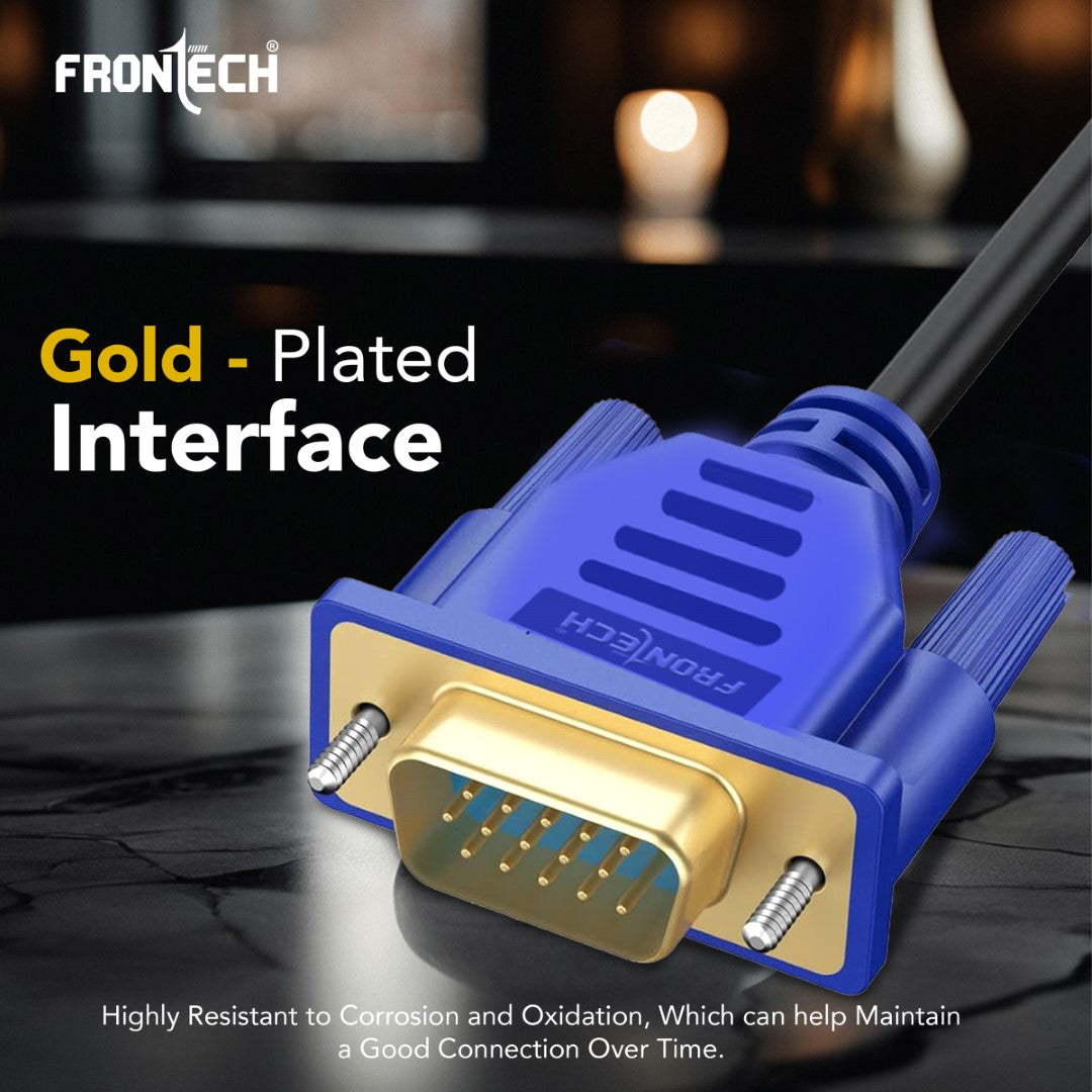Frontech VGA Cable - 1.5M | Enhanced Signal Transmission for HD Audio/Video (NC-0027) Frontech VGA Cable - 1.5M | Enhanced Signal Transmission for HD Audio/Video (NC-0027)